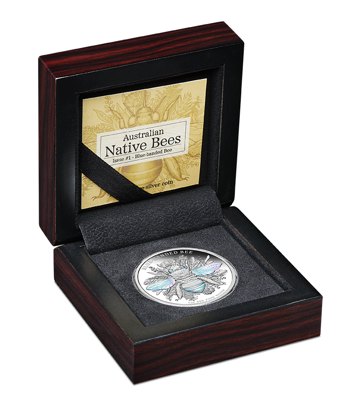 Australian Native Bees - Blue-banded Bee 2025 1oz Silver Proof Hologram Coin