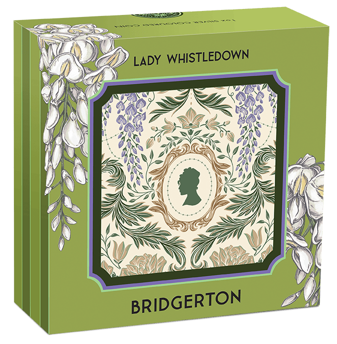 2026 1oz Bridgerton Lady Whistledown Coloured Silver Coin