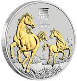 Australian Lunar Series III Year Of The Horse 2026 1oz Silver Gilded Coin