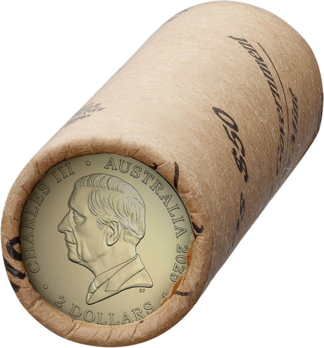 Australia 2025 80 Years Remembering WWII Poppy Wreath $2 Coloured Coin Mint Roll
