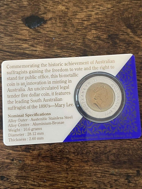 1994 $5 Enfranchisement of Women Bi - Metal Uncirculated Coin - Nova Coins