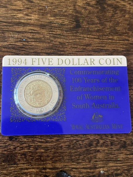1994 $5 Enfranchisement of Women Bi - Metal Uncirculated Coin - Nova Coins