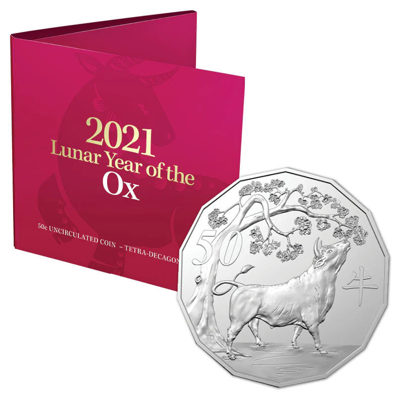2021 50c Year of the Ox Tetra-Decagon Uncirculated Coin