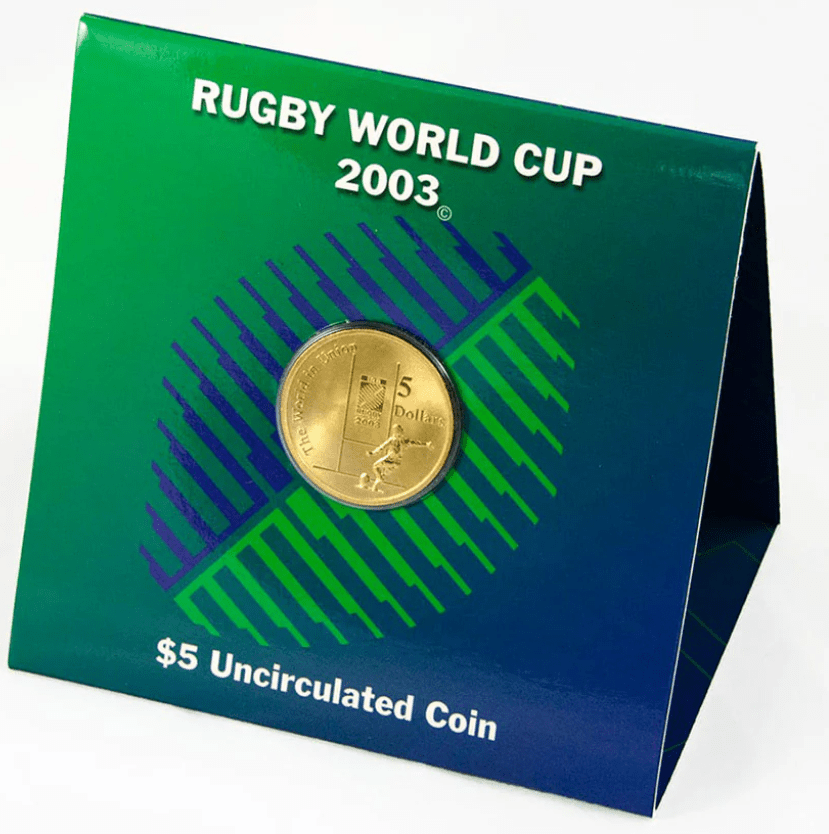 2003 $5 Rugby World Cup Uncirculated Coin - Nova Coins