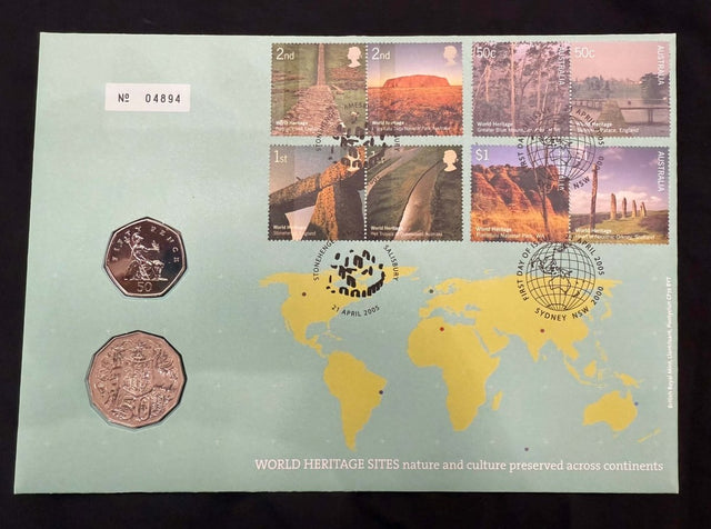 2005 50c World Heritage PNC - Nova Coins