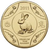 2011 1 Dollar Uncirculated Coin Lunar Year of the Rabbit