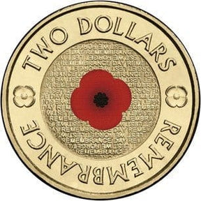 2012 $2 Remembrance Day Red Poppy - Nova Coins