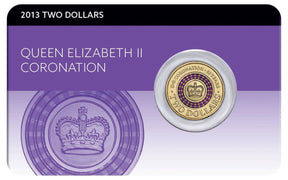 2013 $2 Queen Elizabeth II Coronation UNC Coin Pack - Front