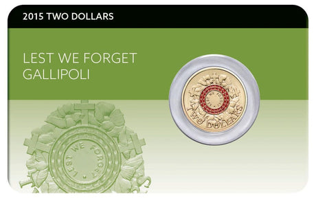 2015 $2 Lest We Forget Gallipoli UNC Coin Pack - Front