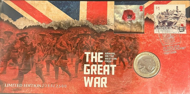 2016 The Great War - Arrival on the Western Front 2 Pound Joint Issue PNC - Nova Coins