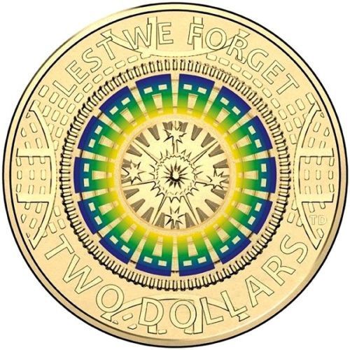 2017 $2 Anzac "Lest we forget" Mosaic - CIRC - Nova Coins