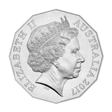 2017 50c Richie Benaud The Voice of Cricket Uncirculated Coin