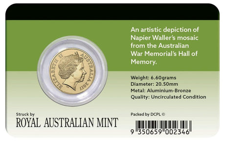 2017 $2 Lest We Forget Hall of Memory UNC Coin Pack - Back