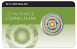 2018 $2 Lest We Forget Eternal Flame UNC Coin Pack - Front