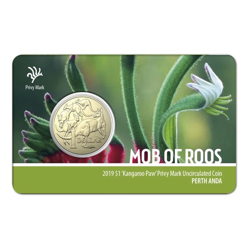 2019 $1 Mob of Roos - 'Kangaroo Paw' Privy Mark - Unc Coin - Perth ANDA - Nova Coins