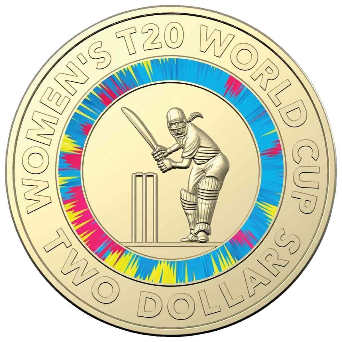 2020 $2 ICC Cricket Women’s T20 World Cup Al - Br Coloured Uncirculated Coin - Nova Coins