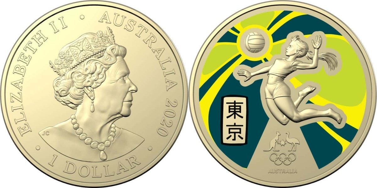 2020 Australian Olympic Team $1 Coloured Carded Coin - Nova Coins