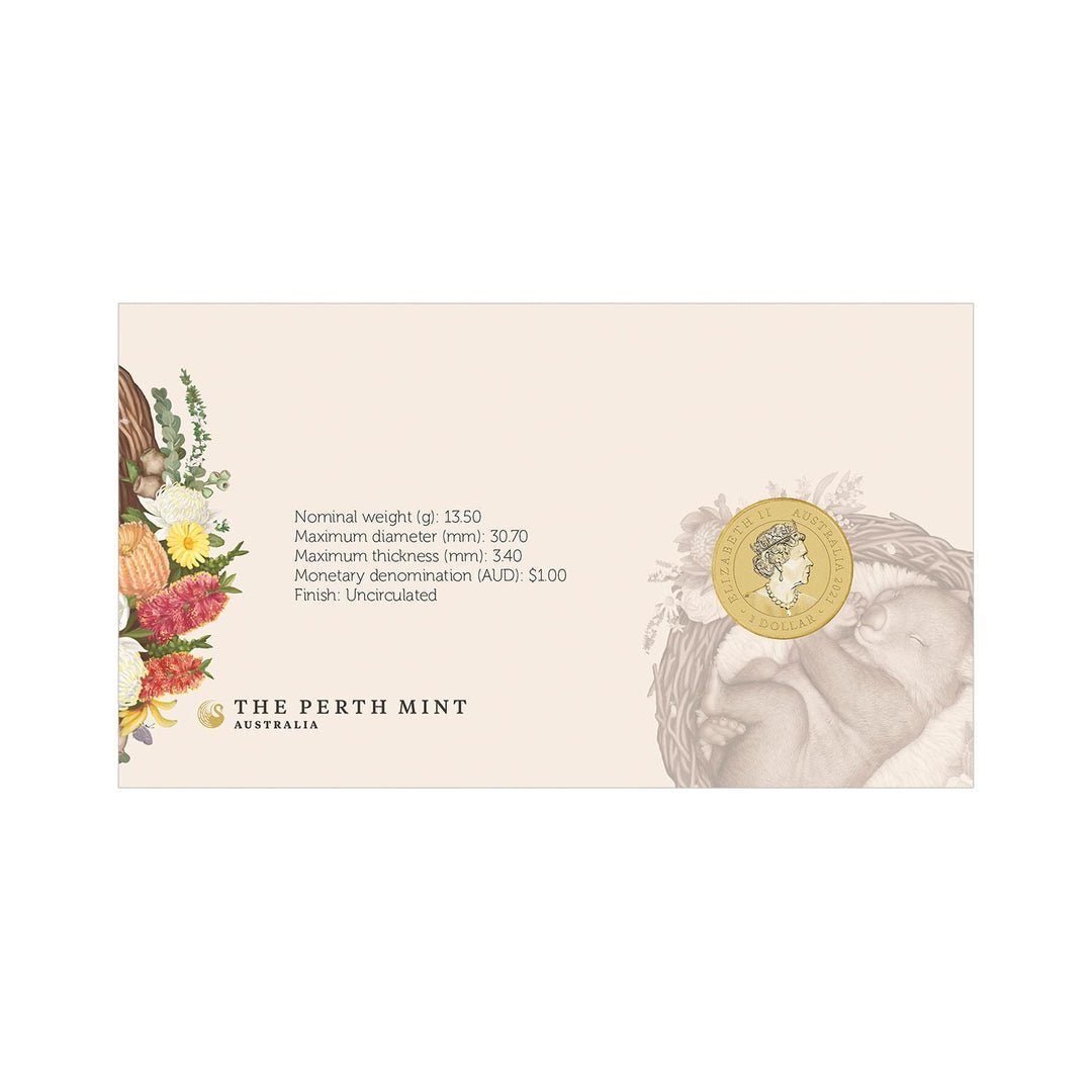 2021 $1 Dreaming Down Under - Common Wombat PNC - Nova Coins