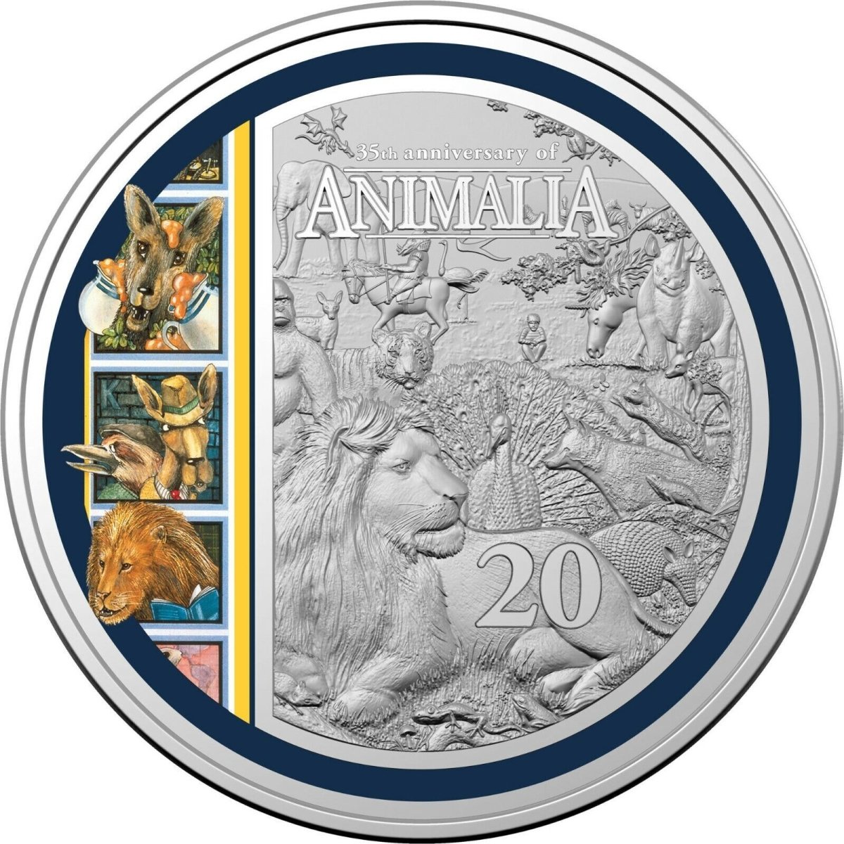 2021 35th Anniversary Of Animalia 20c Coloured Uncirculated Coin - Nova Coins