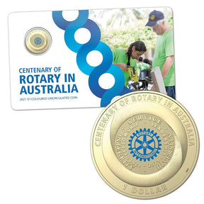 2021 Centenary of Rotary Australia One Dollar Uncirculated Australian Decimal Coin - Nova Coins