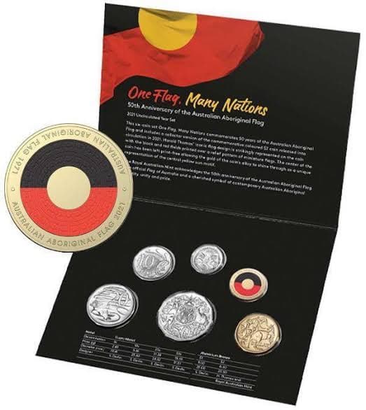 2021 Royal Australian Mint Six Coin Mint Set - Aboriginal Flag - Nova Coins