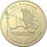 2022 $1 150th Anniversary Australian Overland Telegraph Line Uncirculated Carded Coin - Nova Coins