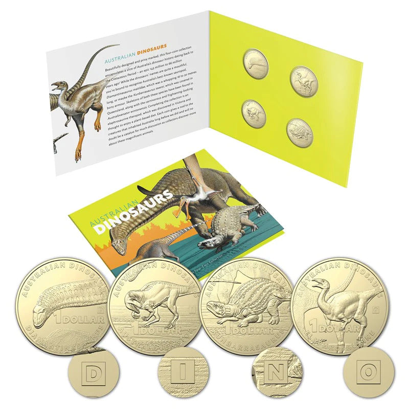 2022 $1 Australian Dinosaurs Under 4 Coin Collection