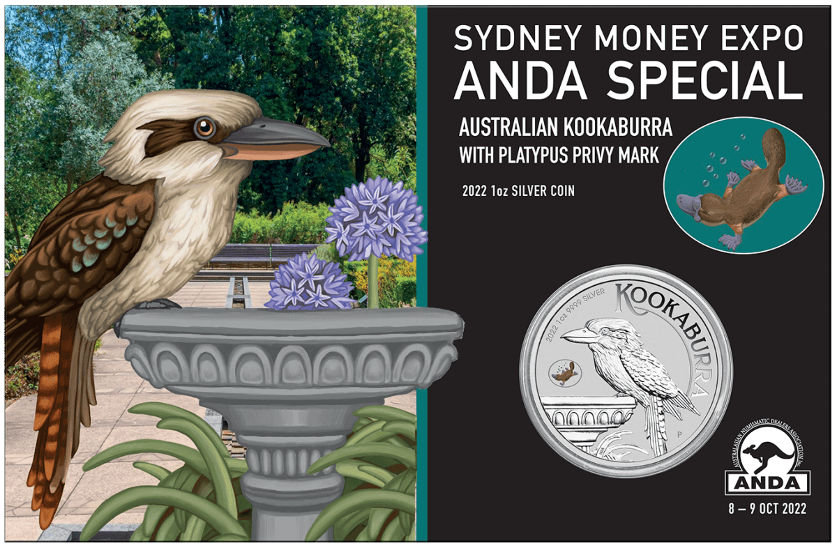 2022 $1 Kookaburra ANDA Sydney Money Expo Coloured Platypus Privy - Nova Coins