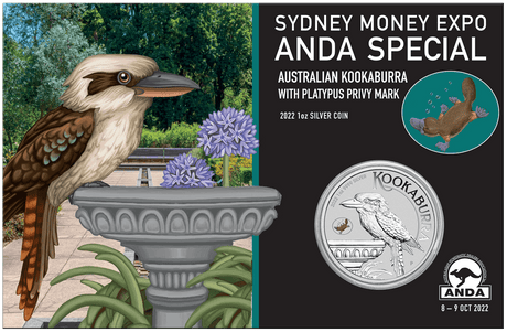 2022 $1 Kookaburra ANDA Sydney Money Expo Coloured Platypus Privy - Nova Coins