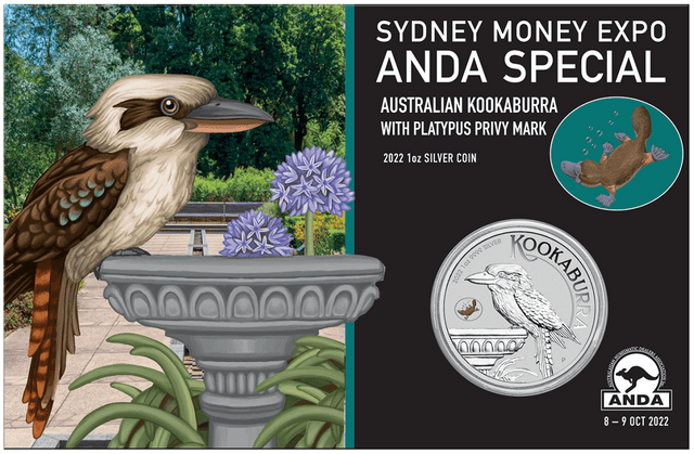 2022 $1 Kookaburra ANDA Sydney Money Expo Coloured Platypus Privy - Nova Coins