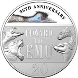 2023 20c Edward the Emu 35th Anniversary Coloured Coin in Card - Nova Coins