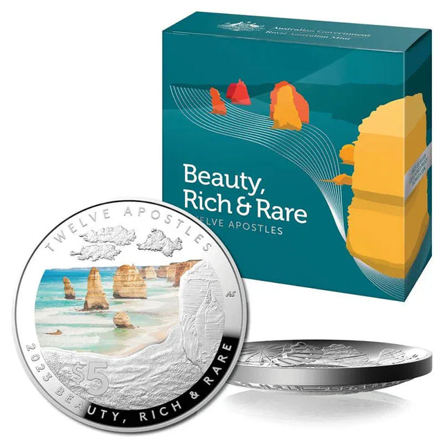 2023 $5 Beauty, Rich & Rare - Twelve Apostles Domed Silver Proof - Nova Coins