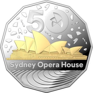 2023 50th Anniversary of the Sydney Opera House 50c Silver Selectively Gold Plated Proof Coin - Nova Coins