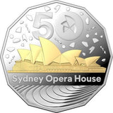 2023 50th Anniversary of the Sydney Opera House 50c Silver Selectively Gold Plated Proof Coin - Nova Coins