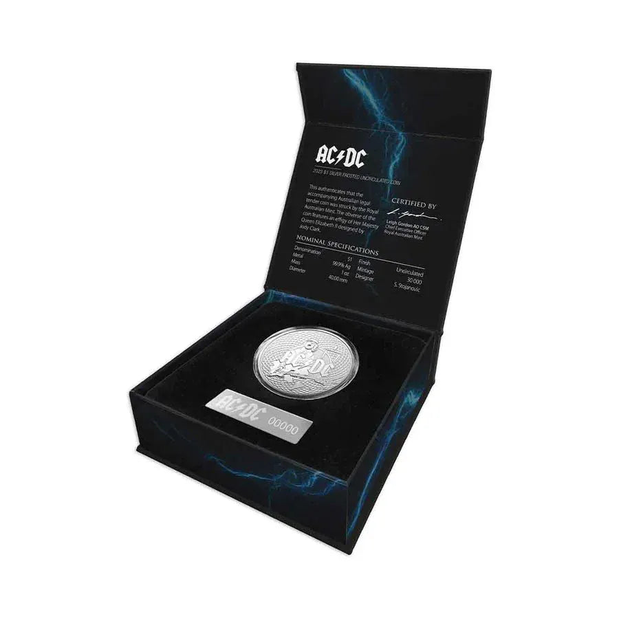 2023 AC/DC - $1 Silver Frosted Uncirculated Coin - Nova Coins