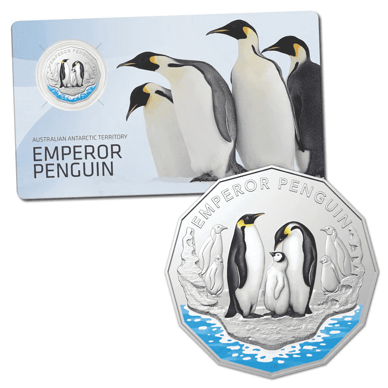 2023 Emperor Penguin 50c Colour unc carded - Nova Coins