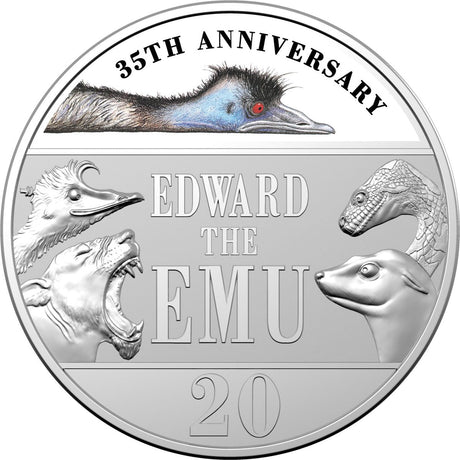 2023 20c Edward the Emu 35th Anniversary - Coin Reverse