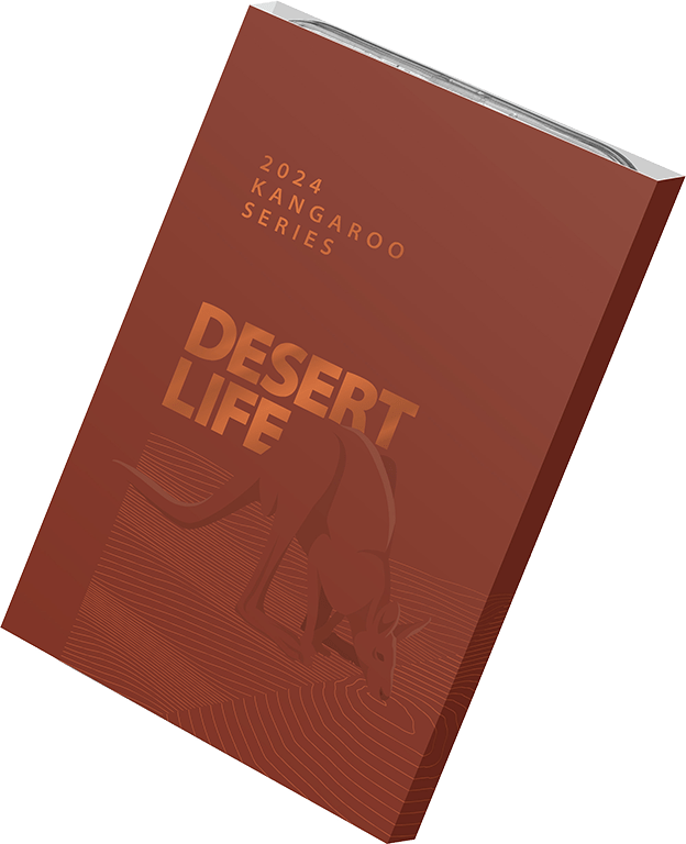 2024 $1 Kangaroo Series Desert Life 1oz Silver Frosted UNC - Nova Coins
