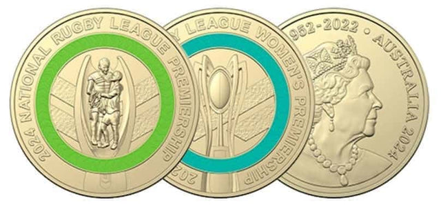 2024 $2 NRL AND NRLW COLOURED Uncirculated Pair - Nova Coins