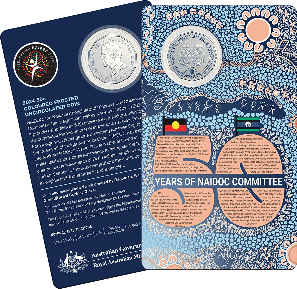 2024 50c NAIDOC Week Coloured Frosted UNC - Nova Coins