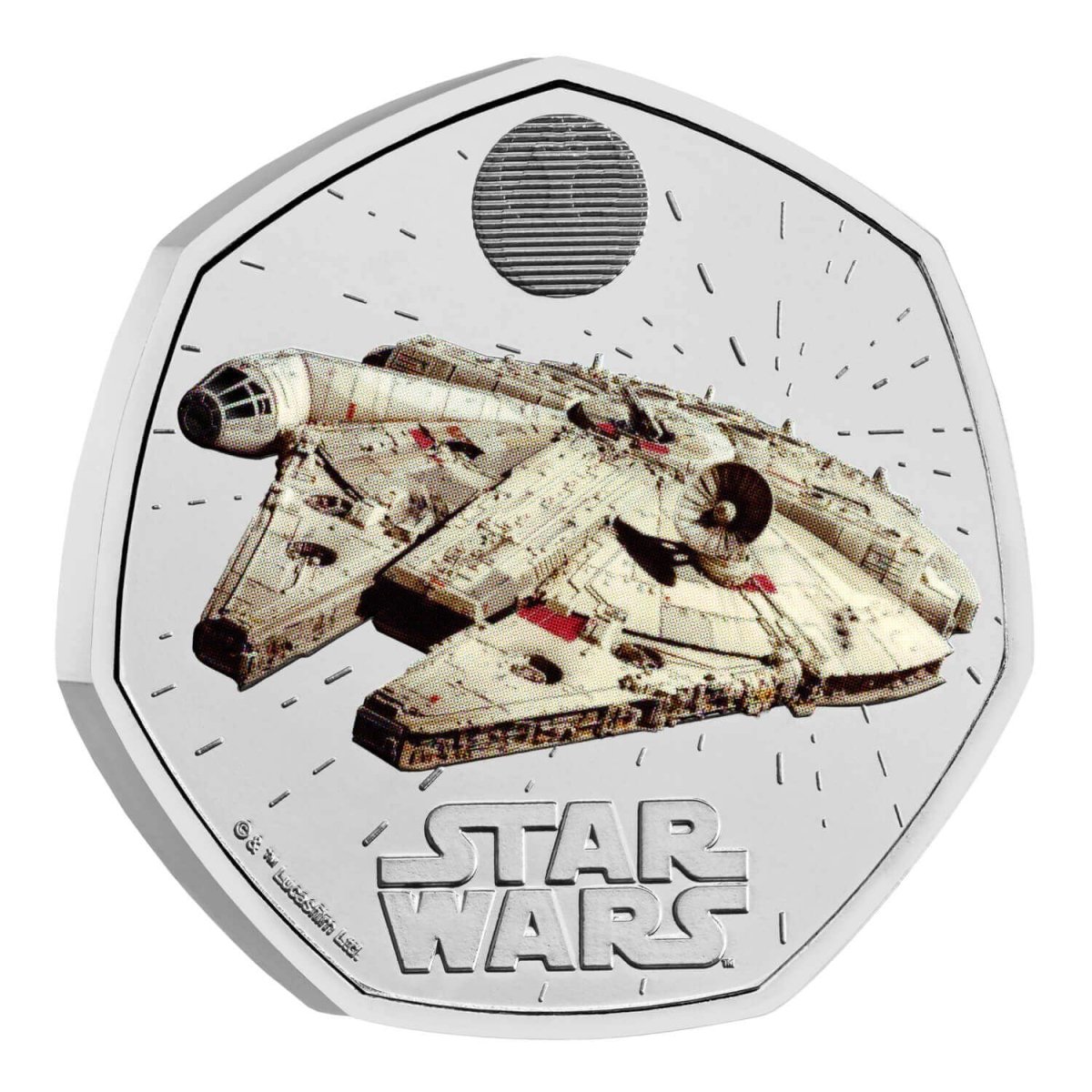 2024 50p Star Wars Millennium Falcon Coloured BUNC Coin - Nova Coins