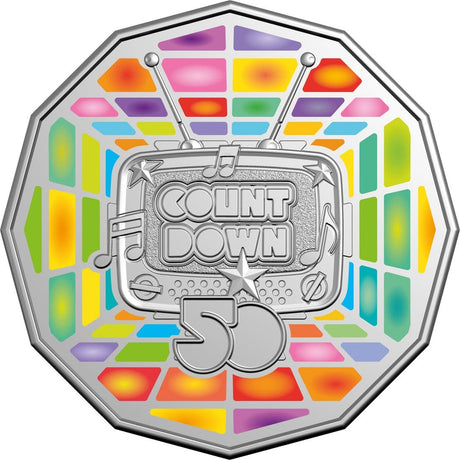 2024 50th Anniversary of Countdown 50c Coloured Uncirculated Coin - Nova Coins