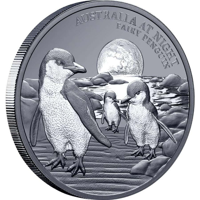 2024 Australia at Night $1 Penguin 1oz Silver Black Proof Coin - Nova Coins