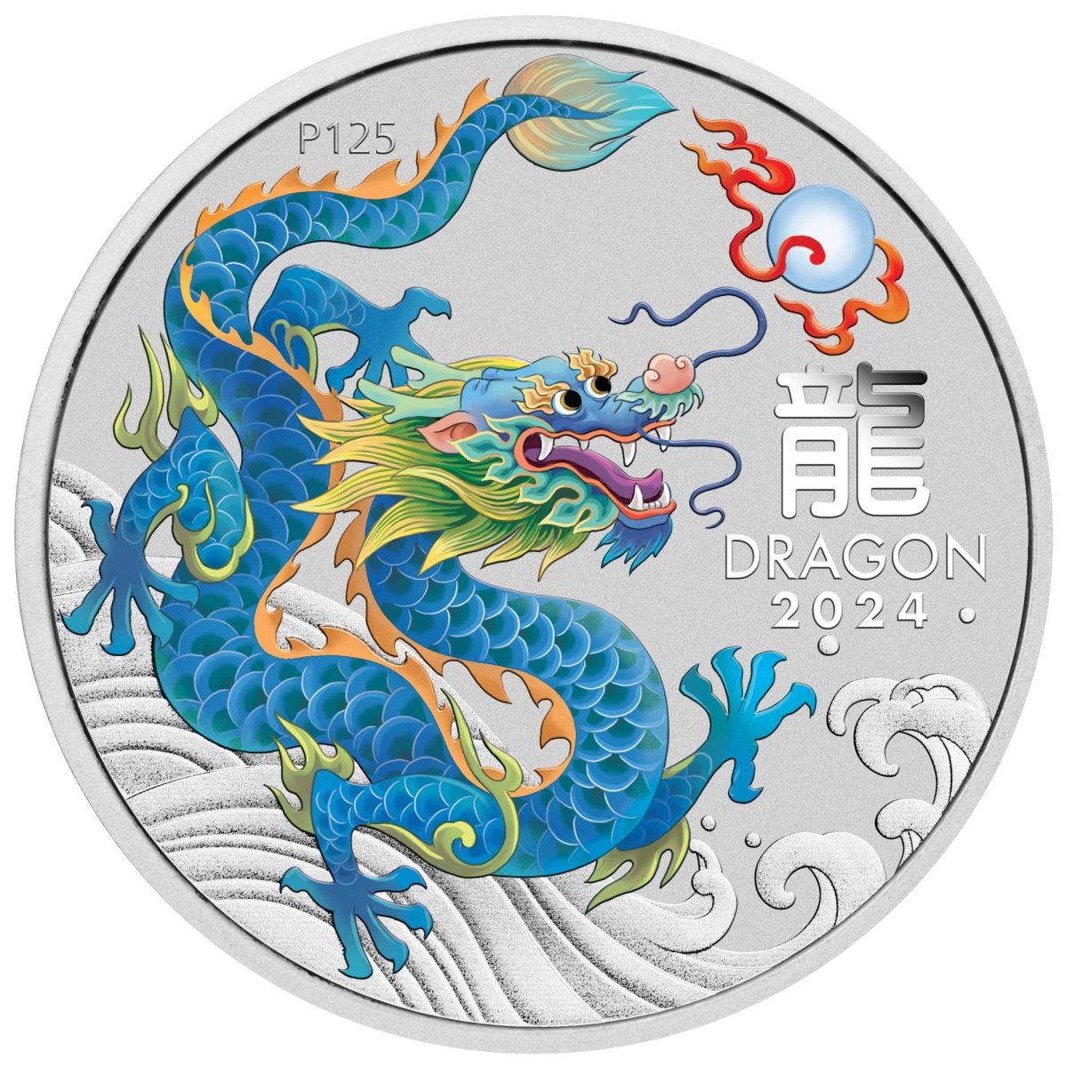 2024 Perth ANDA 1oz Year of the Dragon Silver Teal Coloured Coin - Nova Coins