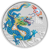 2024 Perth ANDA 1oz Year of the Dragon Silver Teal Coloured Coin - Nova Coins