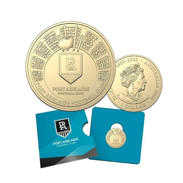 2024 Port Adelaide Football Club AFL $1 Uncirculated Coin in Card - Nova Coins