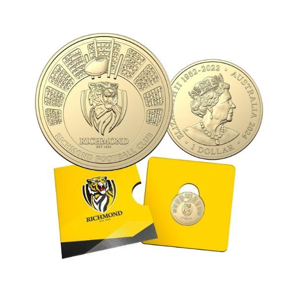 2024 Richmond Football Club AFL $1 Uncirculated Coin in Card - Nova Coins