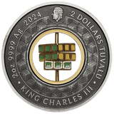 2024 Rubik’s™ Cube 50th Anniversary 2oz Silver Antiqued Coloured Coin - Nova Coins