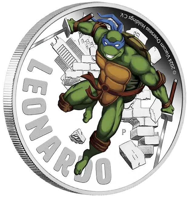 2024 Teenage Mutant Ninja Turtles - Leonardo 1oz Silver Coloured Proof Coin - Nova Coins
