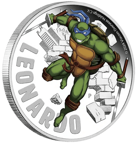 2024 Teenage Mutant Ninja Turtles - Leonardo 1oz Silver Coloured Proof Coin - Nova Coins